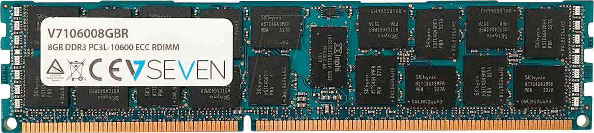 5050914959890 - 8GB DDR3 PC3-10600 - 1333mhz SERVER ECC REG Server Arbeitsspeicher Modul - V7106008GBR 5050914959890 - 8GB DDR3 PC3-10600 - 1333mhz SERVER ECC REG Server Arbeitsspeicher Modul - V7106008GBR
