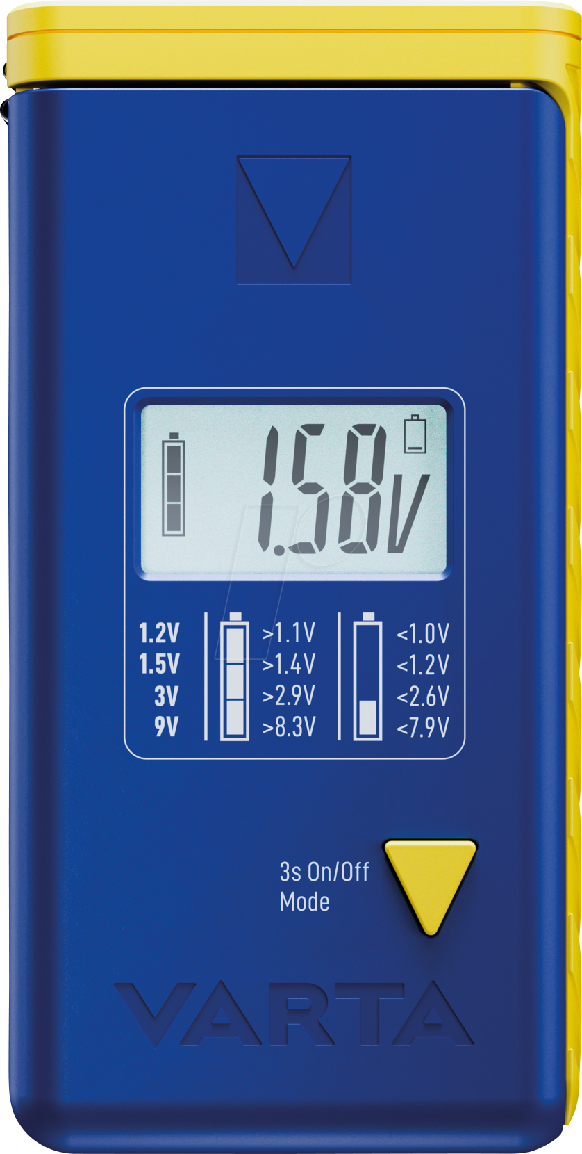 VAR BATTERY TEST - Batterietester für Rund- und Knopfzellen, digital