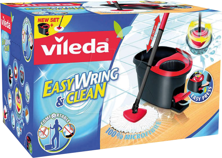 4023103147737 - Easy Wring&Clean Wischmop rot grau 496x306x298 Set 4023103147737 Vileda