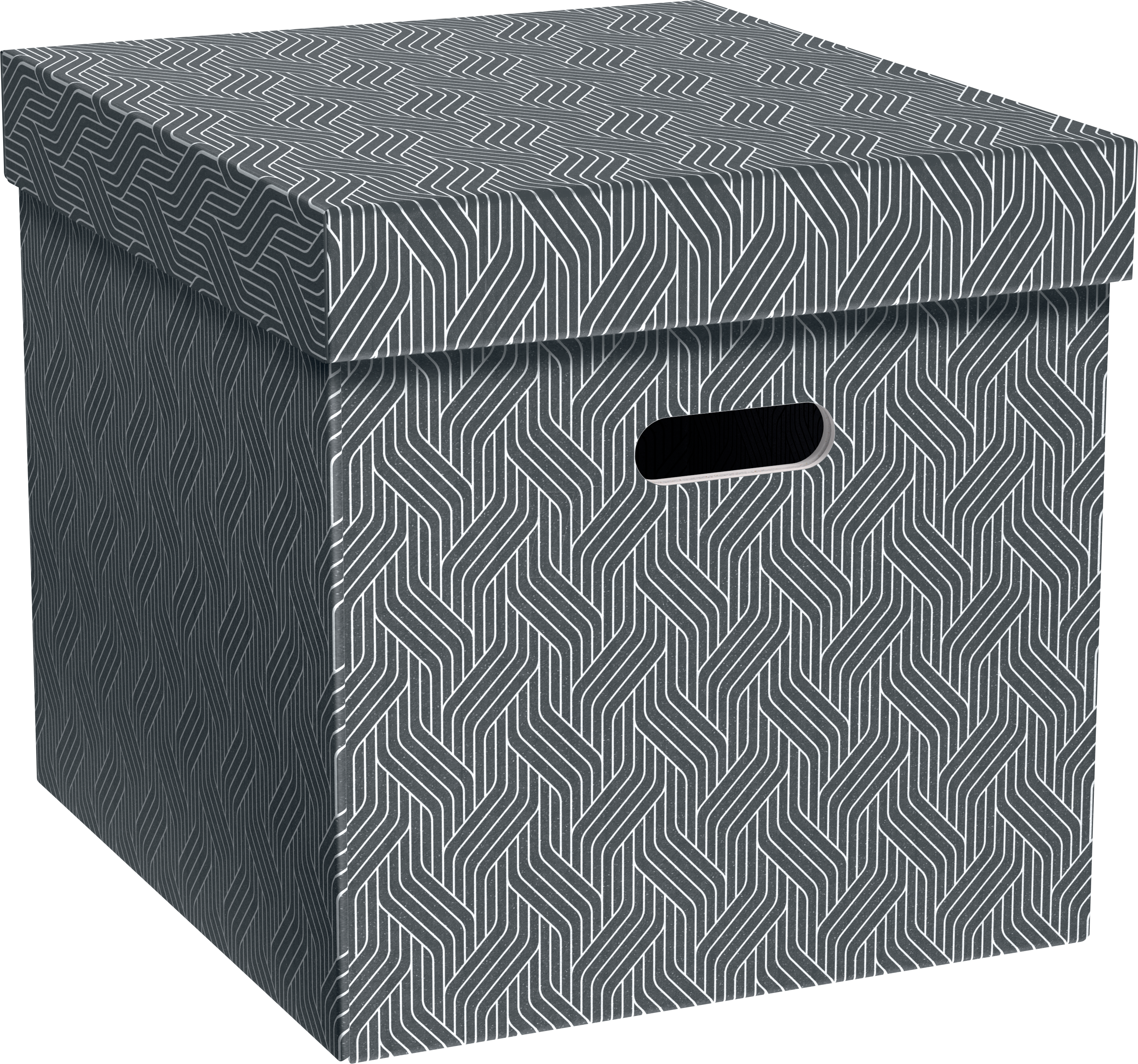 VONL 61430085 - Archivboxen, Recycel, Würfel, 3 Stück, anthrazit/weiß