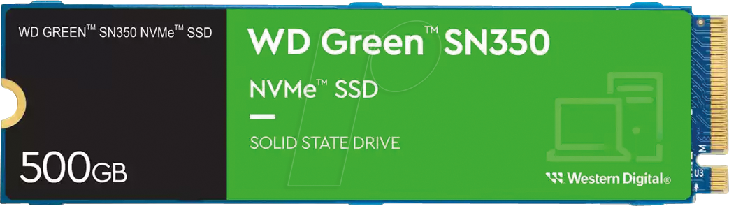 Disque dur interne SSD WD Green SN350 M.2 2280 NVMe 500 Go (WDS500G2G0