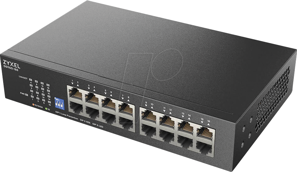 ZyXEL GS1100 Series GS1100-16S - switch - 16 ports - unmanaged - rack-mountable