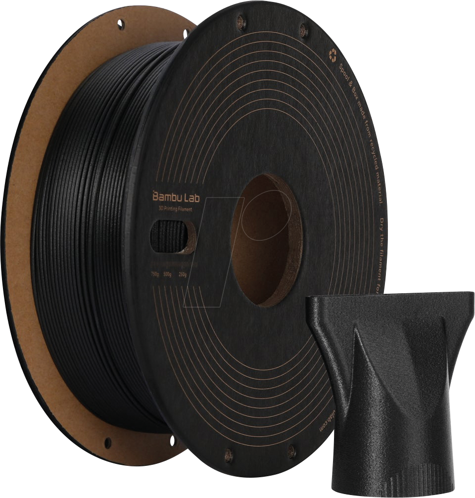 Filament PPA-CF Bambu Lab N06-K0-1.75-750-SPL Schwarz 1,75 mm Kohlenstofffaser Industrietauglich