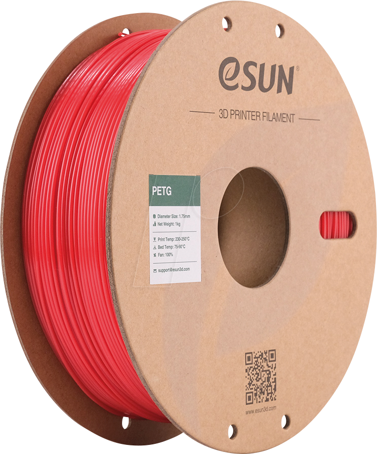 6922572263055 - Esun - Solid Red - 1 kg - PTEG-Filament (3D)