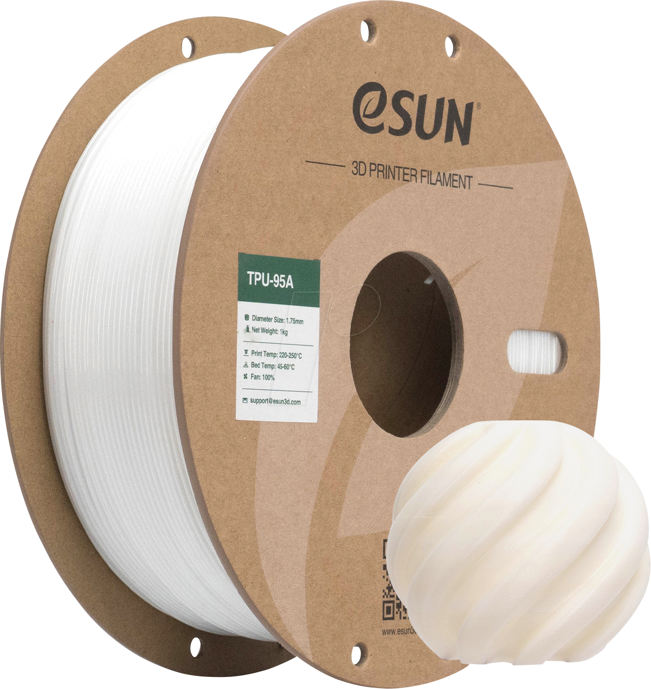 6922572277021 - 72277021 - Filament TPU-95A 175 mm weiß 1 kg