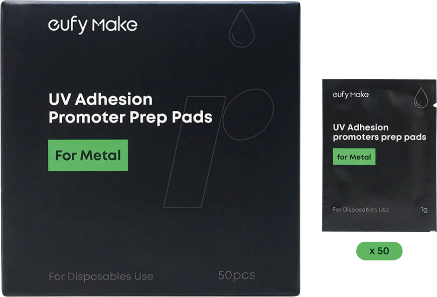 EUFY T520P010 - UV-Drucker, vorgetränkte Prep Pads für Metalloberflächen, 50 Stü