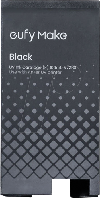 EUFY V7280010 - UV-Drucker, UV-Tinte (CMYKWG) für E1, schwarz
