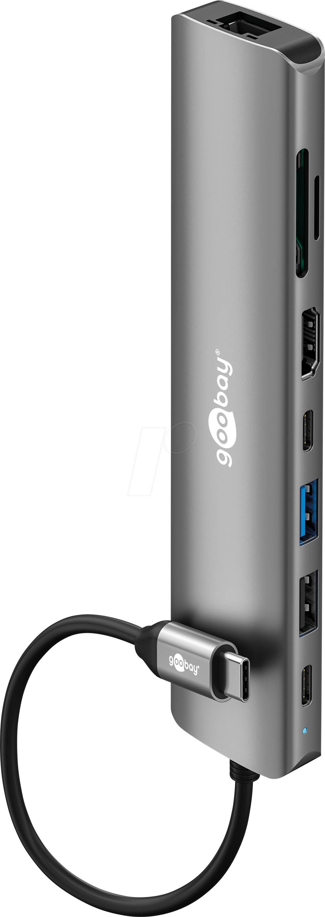 GOOBAY 79148 - USB-C Multiport Adapter, HDMI, Ethernet, USB Typ-A, USB Typ-C