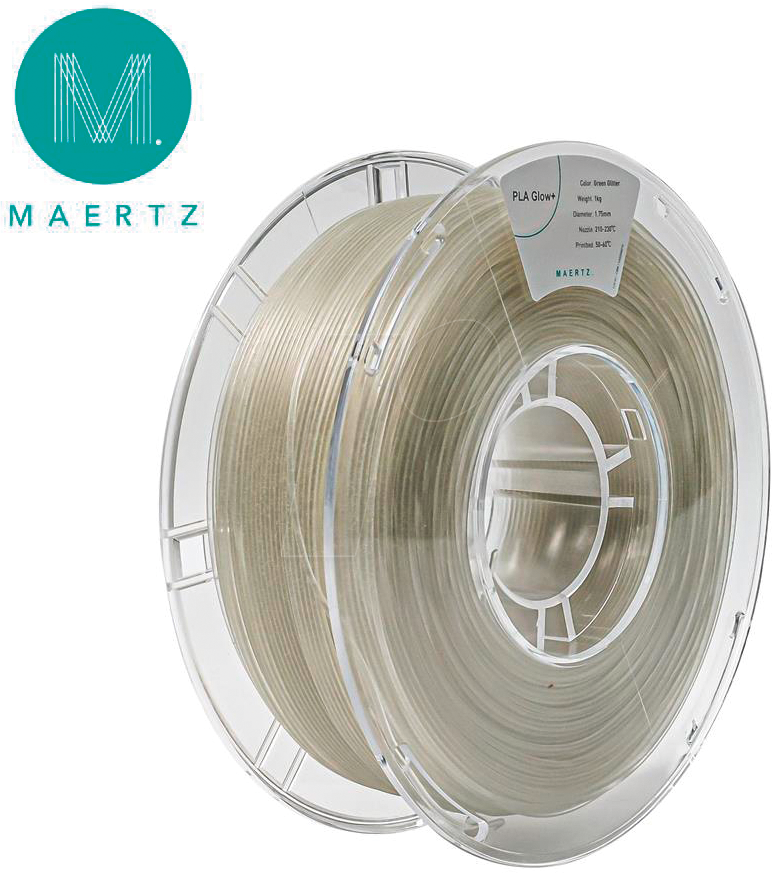 PMMA-1016-002 - Filament, PLA Glow+, Grün, Glitter, 1.75 mm, 1 kg