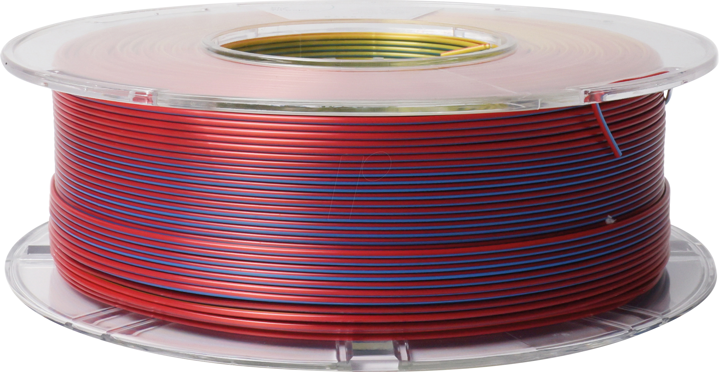 PMMA-1022-005 - Filament, PLA Silk, dreifarbig, Rot-Gelb-Blau, 1.75 mm, 1 kg