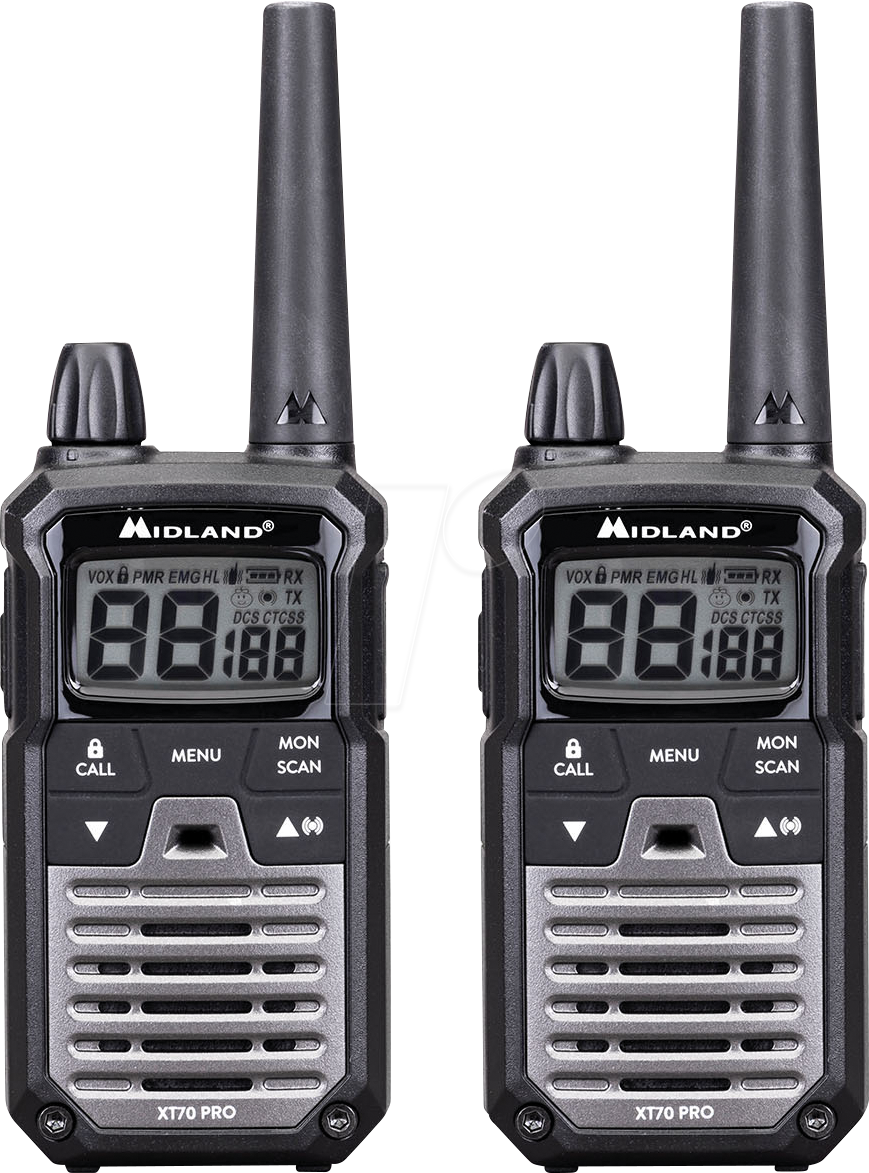 MIDLAND XT70 PRO - Funkgeräte, Midland XT70 Pro, 2er, Schwarz