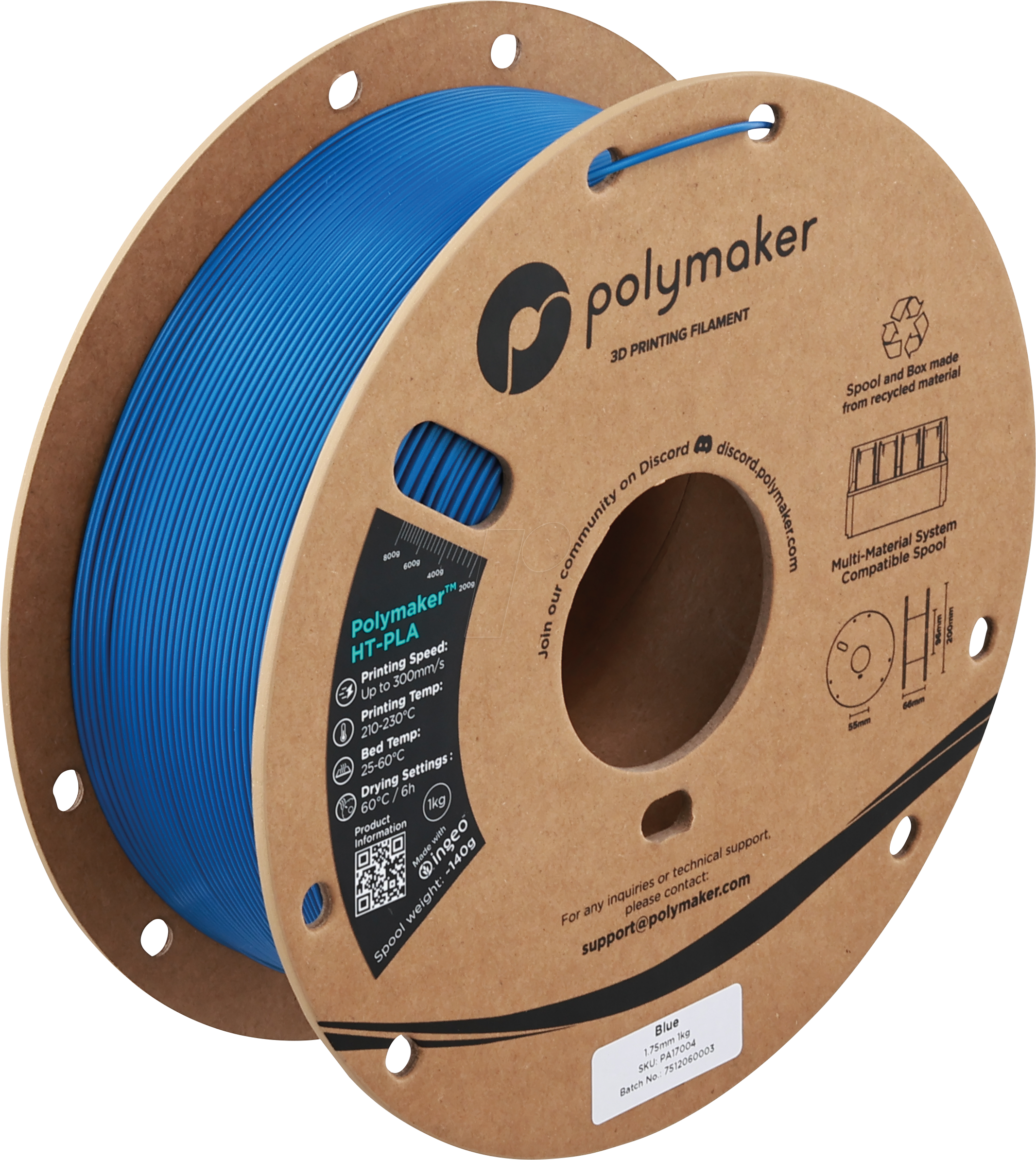 6938936716273 - POLYMAKER A17004 - Filament HT-PLA Blau 175 mm 1kg