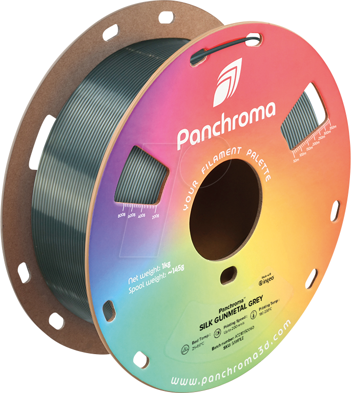 6938936715559 - POLYMAKER CA3032 - Filament Panchroma PLA Silk Gunmetal Grey 175 mm 1 kg 6938936715559 - POLYMAKER CA3032 - Filament Panchroma PLA Silk Gunmetal Grey 175 mm 1 kg