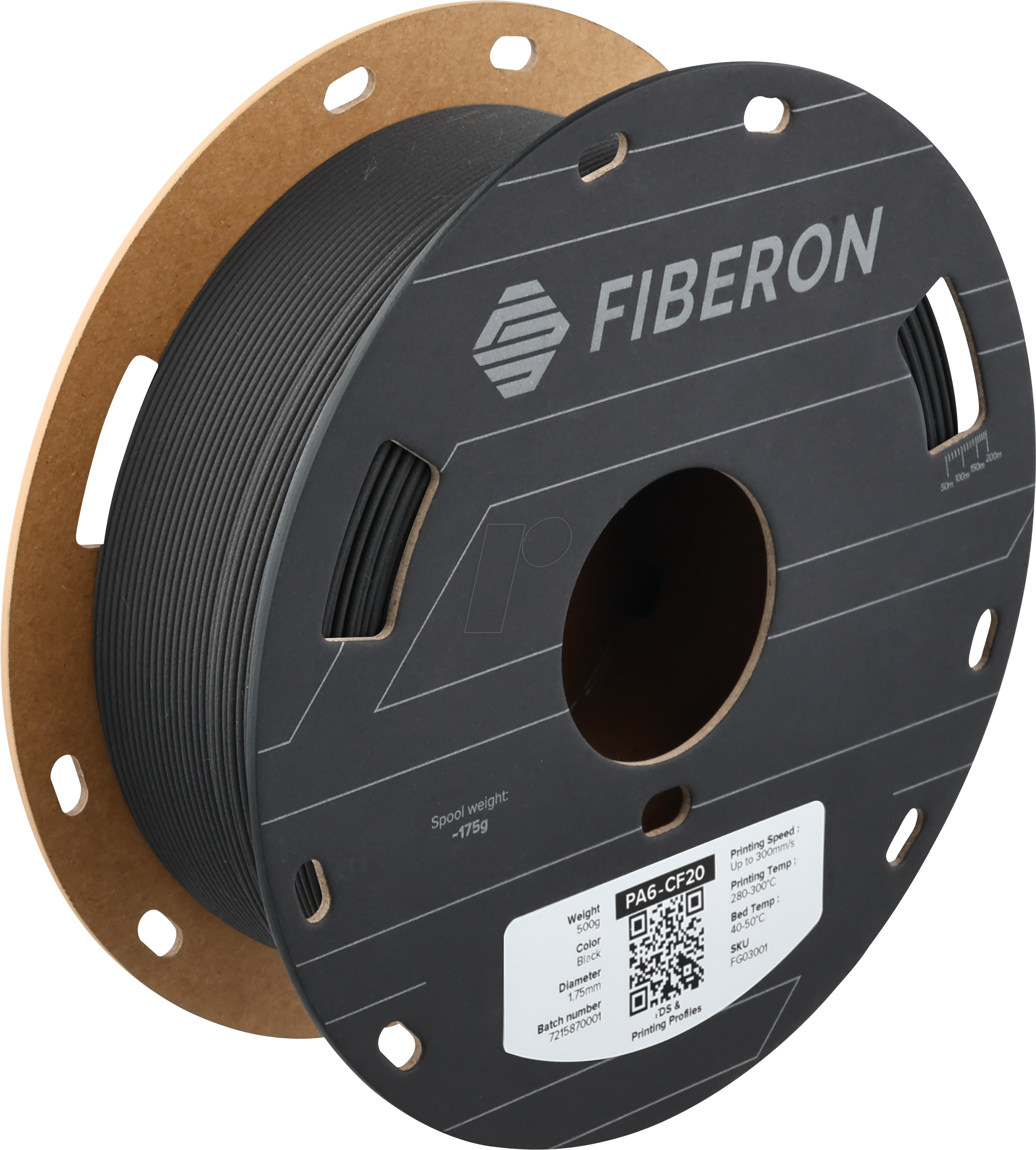 6938936714613 - POLYMAKER G03001 - Filament Fiberon PA6-CF20 Black 175 mm 500g 6938936714613 - POLYMAKER G03001 - Filament Fiberon PA6-CF20 Black 175 mm 500g