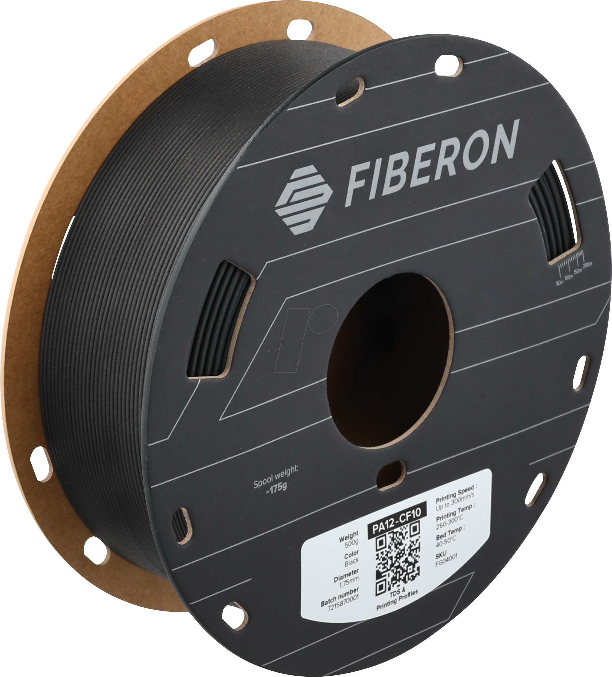 6938936714637 - POLYMAKER G04001 - Filament Fiberon PA12-CF10 Black 175 mm 500g 6938936714637 - POLYMAKER G04001 - Filament Fiberon PA12-CF10 Black 175 mm 500g