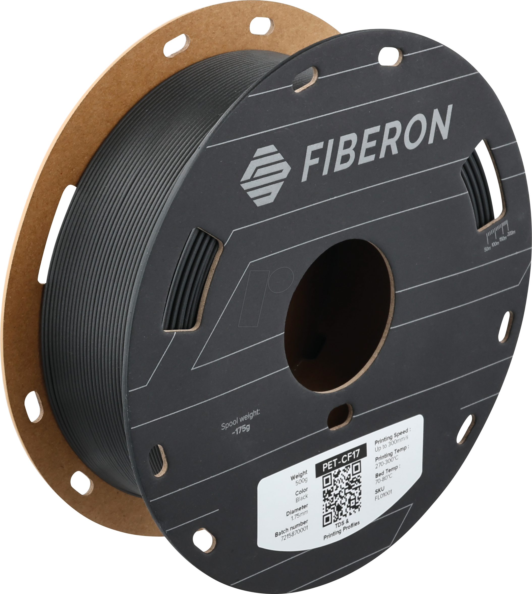 6938936714590 - POLYMAKER L01001 - Filament Fiberon PET-CF17 Black 175 mm 500g 6938936714590 - POLYMAKER L01001 - Filament Fiberon PET-CF17 Black 175 mm 500g