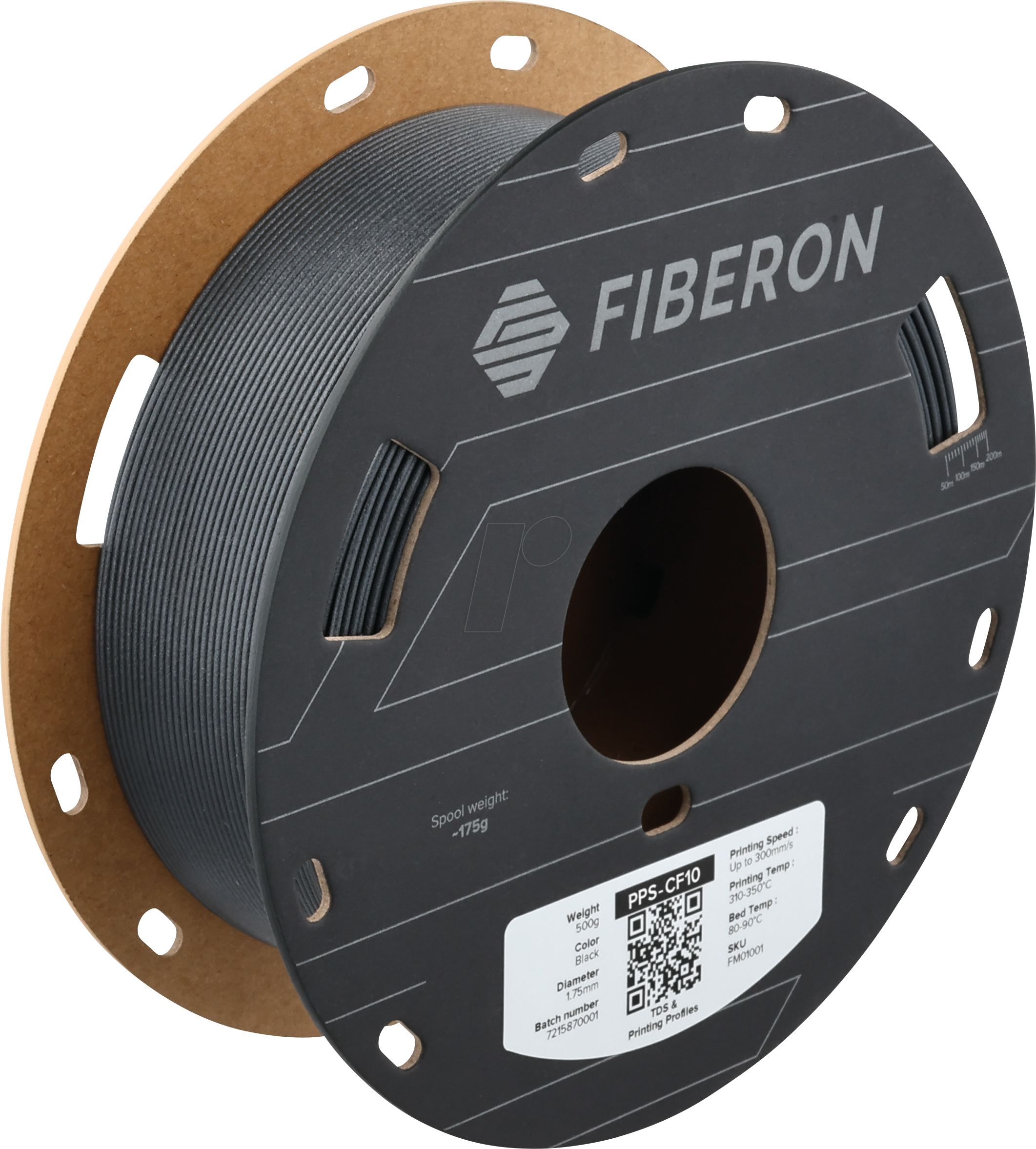 6938936714583 - POLYMAKER M01001 - Filament Fiberon PPS-CF10 Black 175 mm 500g 6938936714583 - POLYMAKER M01001 - Filament Fiberon PPS-CF10 Black 175 mm 500g