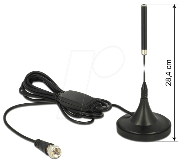 DELOCK 12413: Antenne DAB+ F Stecker mit Standfuß bei reichelt elektronik