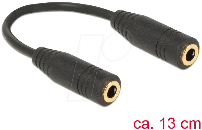 Adapter Audio Stereo Jack 3.5 mm 4 pin female > female 13 cm
