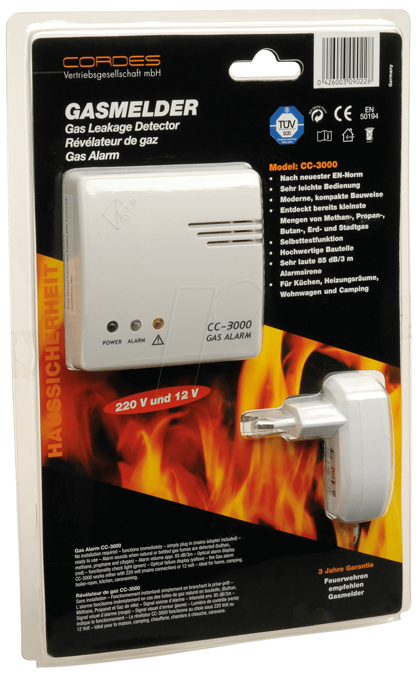 GM CC-3000: Gasmelder, 220 V oder 12 V bei reichelt elektronik