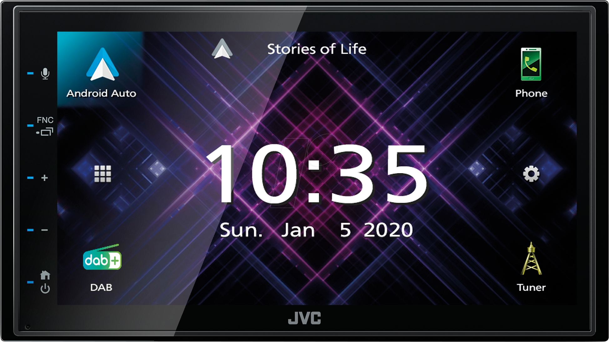 JVC KW-M565DBT: AUTORADIO, 2 DIN, CD, DAB+, LCD, AndroidTM - AppleCarplay,  45 W. chez reichelt elektronik