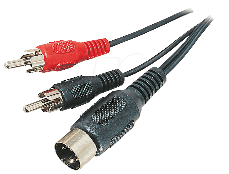 DIN-Audio-Kabel, 5-poliger Stecker zu 2 Cinchstecker, 1,5m