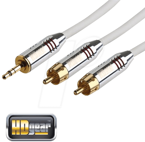 4260134115216 - HDG AC0120-015 - Audio Kabel 35 mm Klinkenstecker auf 2x Cinch Stecker 15 m