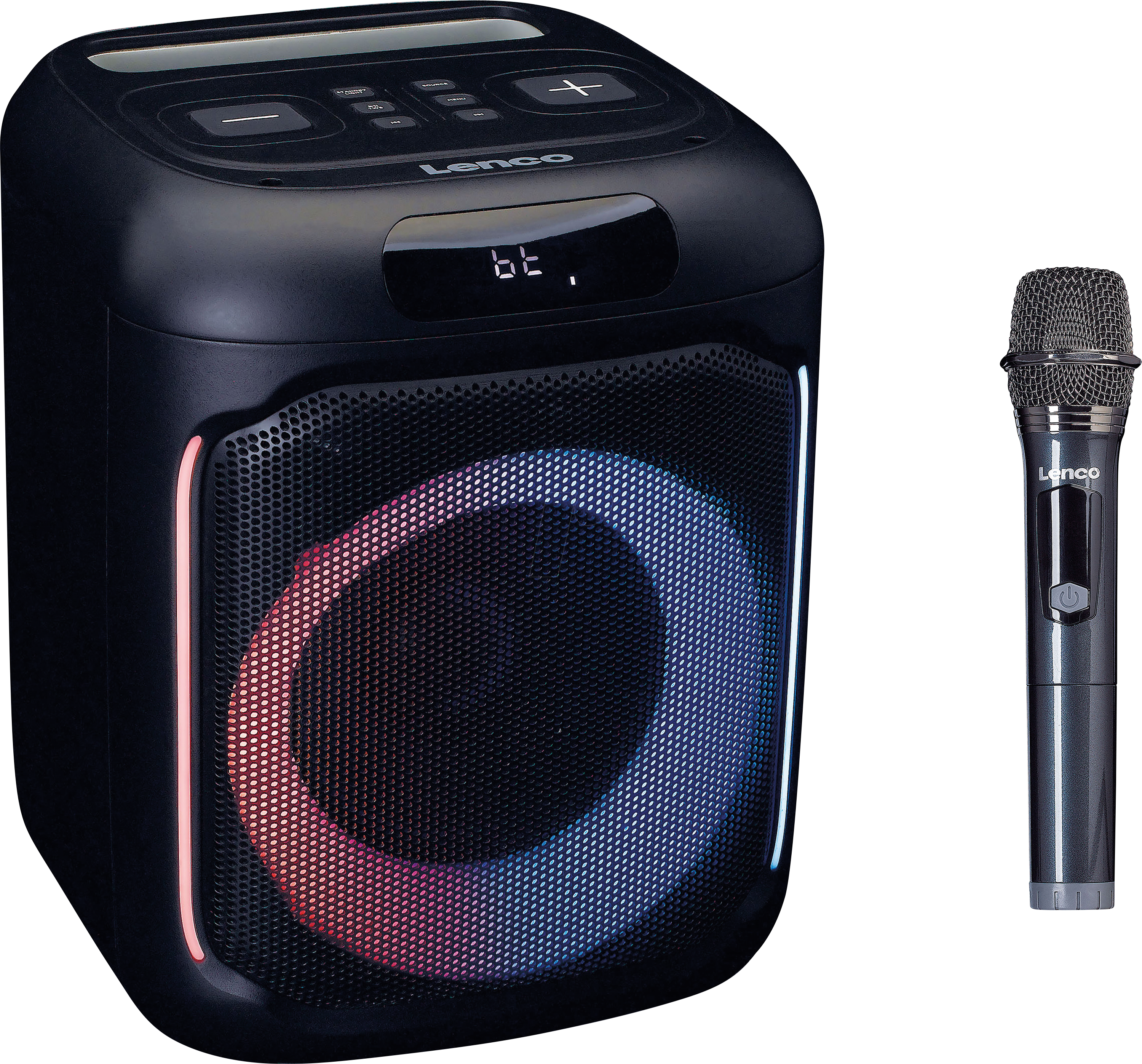 LENCO PA-101BK - Lautsprecher, Bluetooth, Stereo, Lichteffekte, schwarz