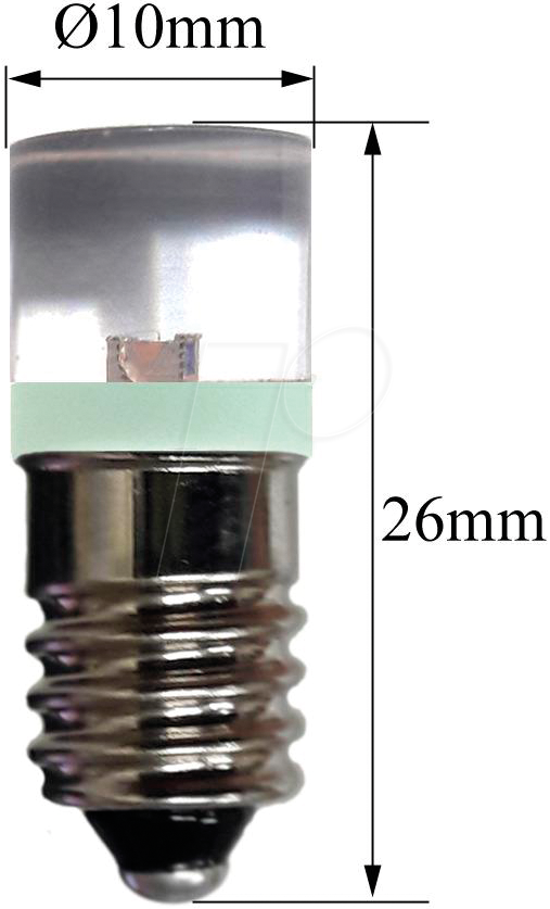 4021553079653 - BARTH 70113615 - Flache LED-Lampe 10x26 E10 tagesl 230V