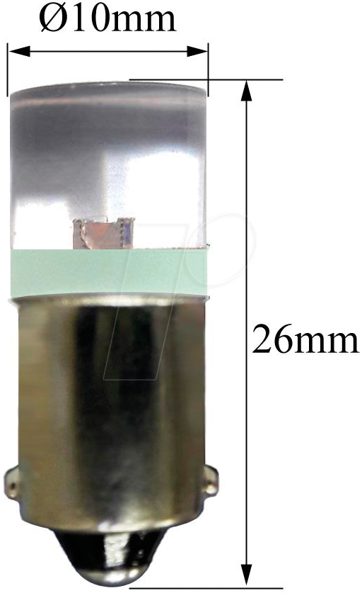 4021553079745 - BARTH 70113811 - Flache LED-Lampe 10x26 BA9s rot 24-28V