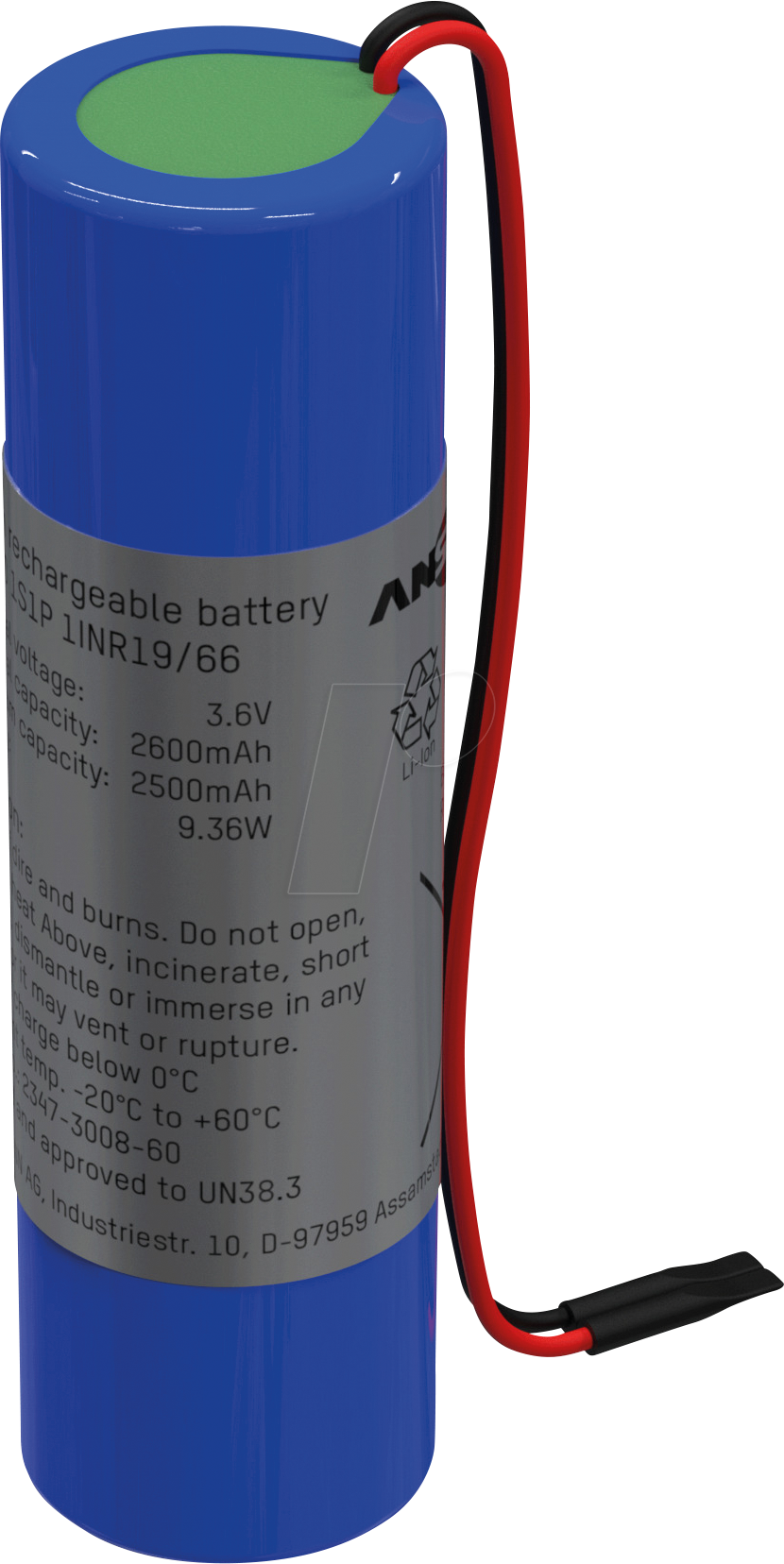 4013674075126 - ANS 2347-3008-50 - Lithium-Ionen Akkupack 36 V 2550 mAh 1S1P
