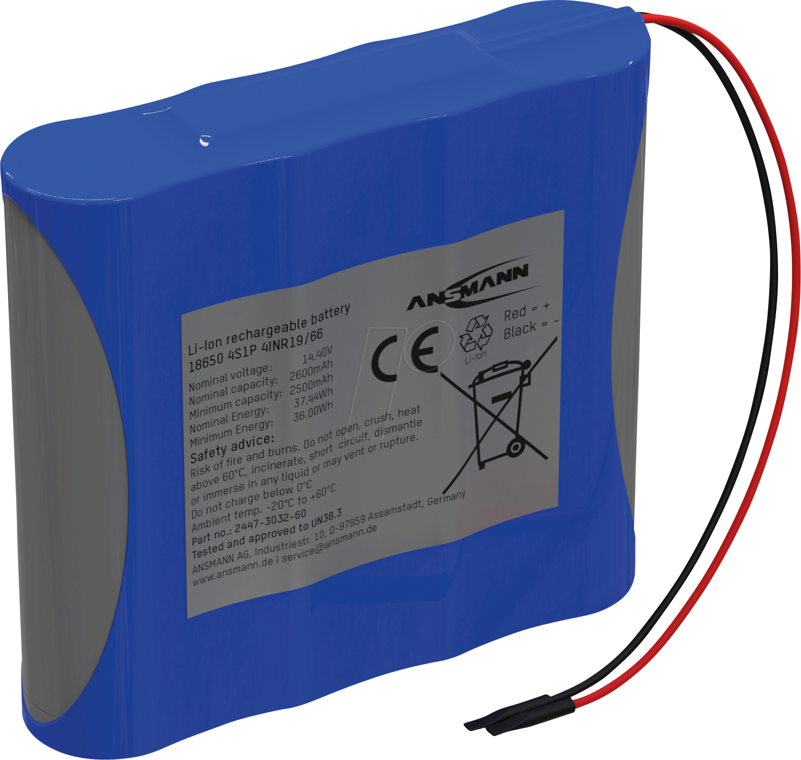 4013674181209 - ANS 2447-3032-60 - Lithium-Ionen Akkupack 144 V 2600 mAh 4S1P