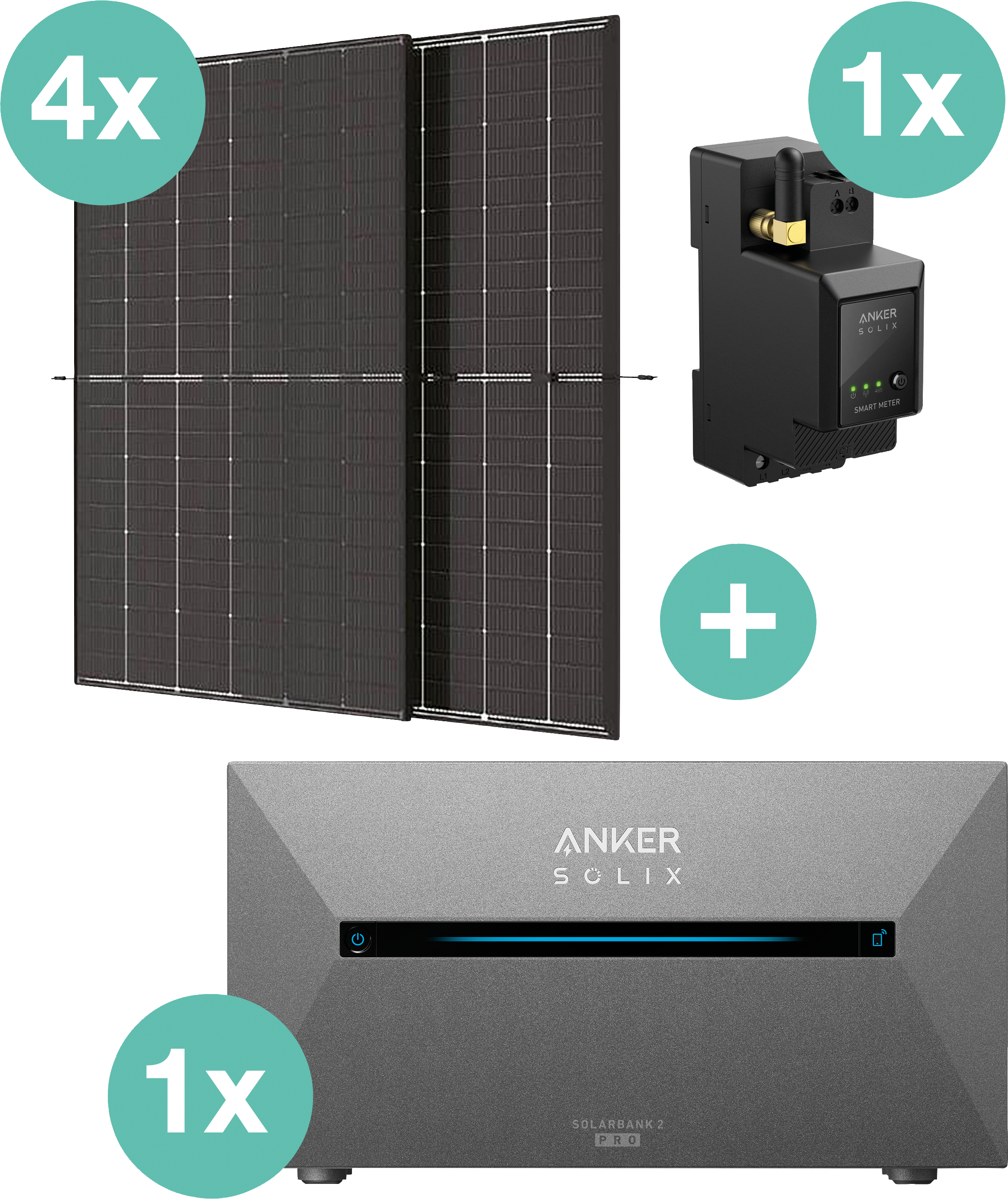Image of ANKER SOL3 SET - Balkonkraftwerk, 1760 W + SOLIX Solarbank 3 E2700 Pro 2,6 kWh +