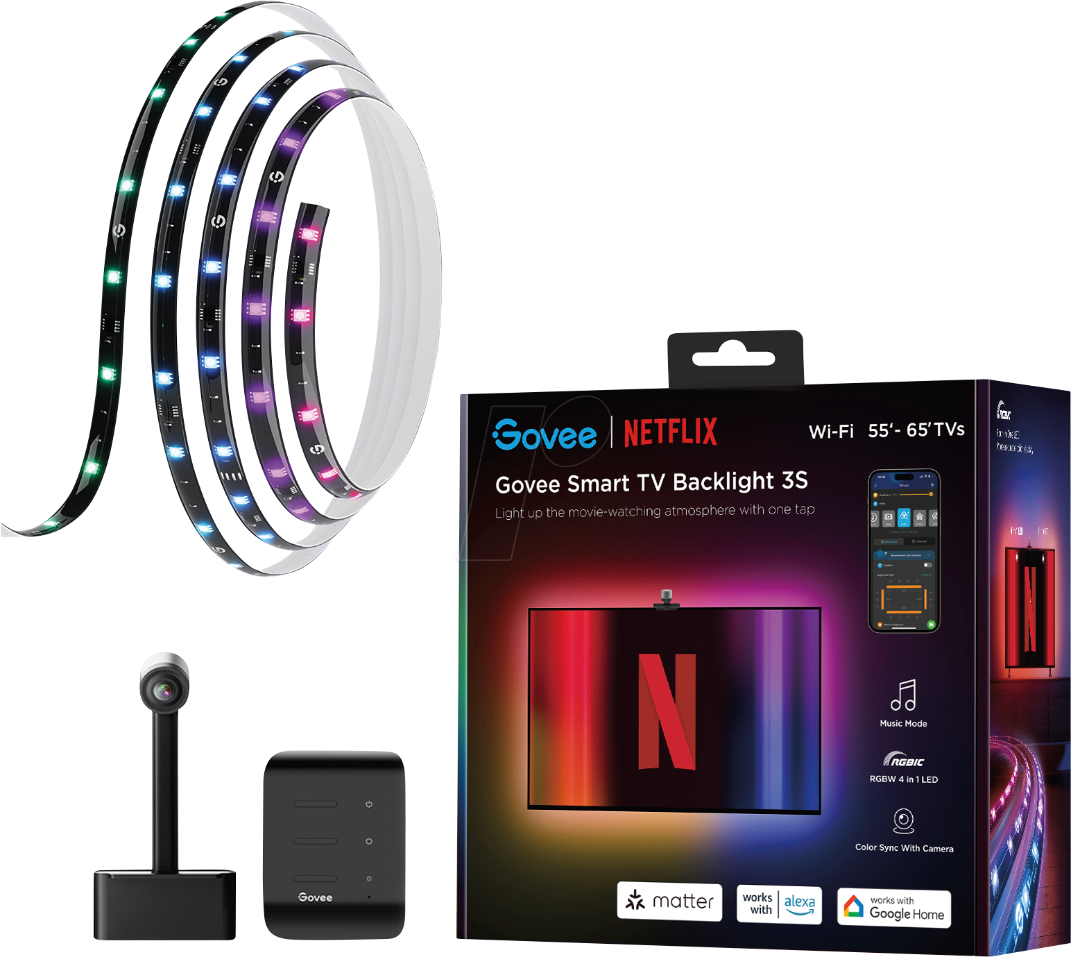 6974316999874 - H6098 - X Netflix TV-Hintergrundbeleuchtung 24 W 55-65 Zoll schwarz