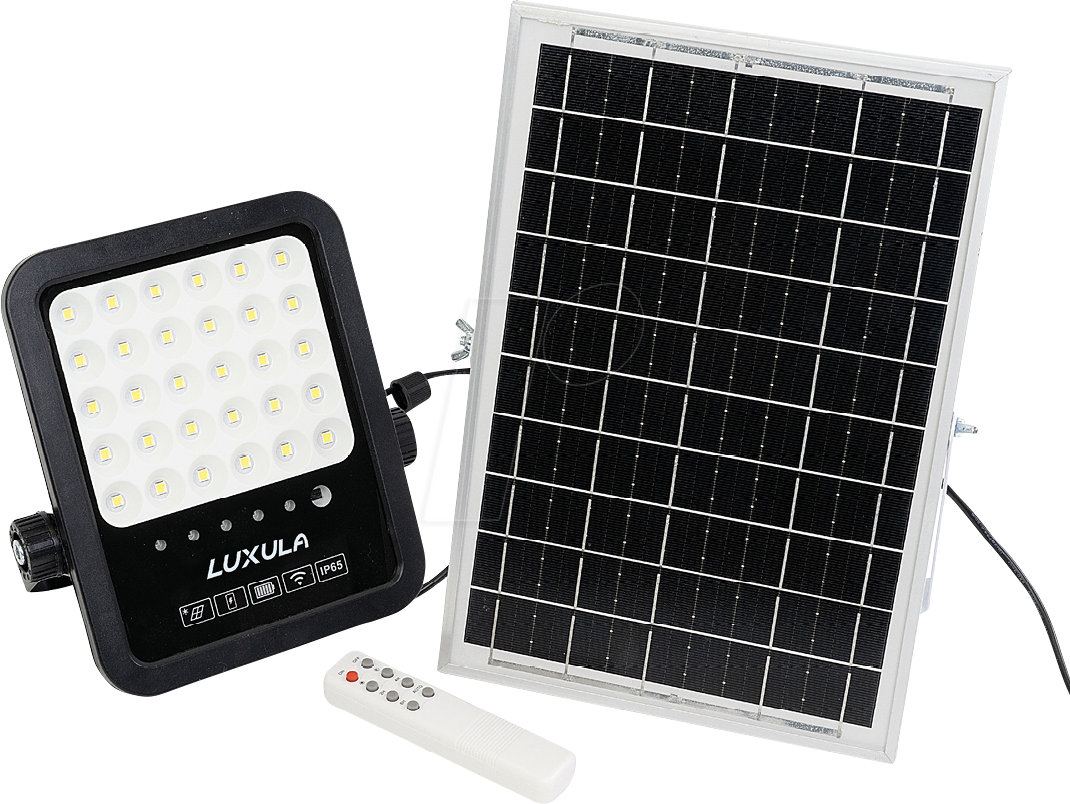 LX SO400130 - Solarstrahler, LED Fluter, Akku, 6W, 550lm, 6500K, IP65