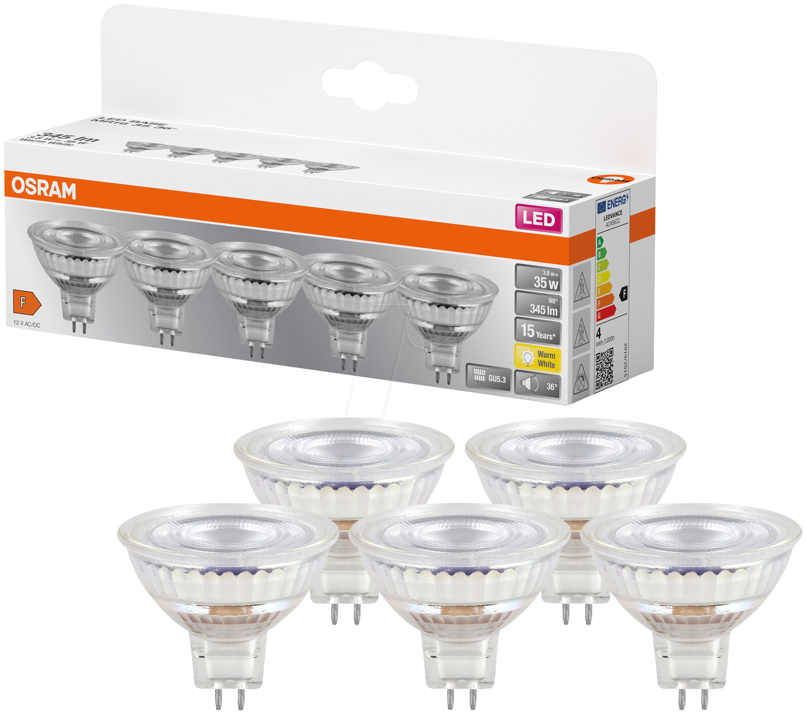 4099854334337 - 4099854334337 led eek f (a - g) GU53 38 w = 35 w Warmweiß (ø x h) 50 mm x 50 mm 5 St - Osram 4099854334337 - 4099854334337 led eek f (a - g) GU53 38 w = 35 w Warmweiß (ø x h) 50 mm x 50 mm 5 St - Osram