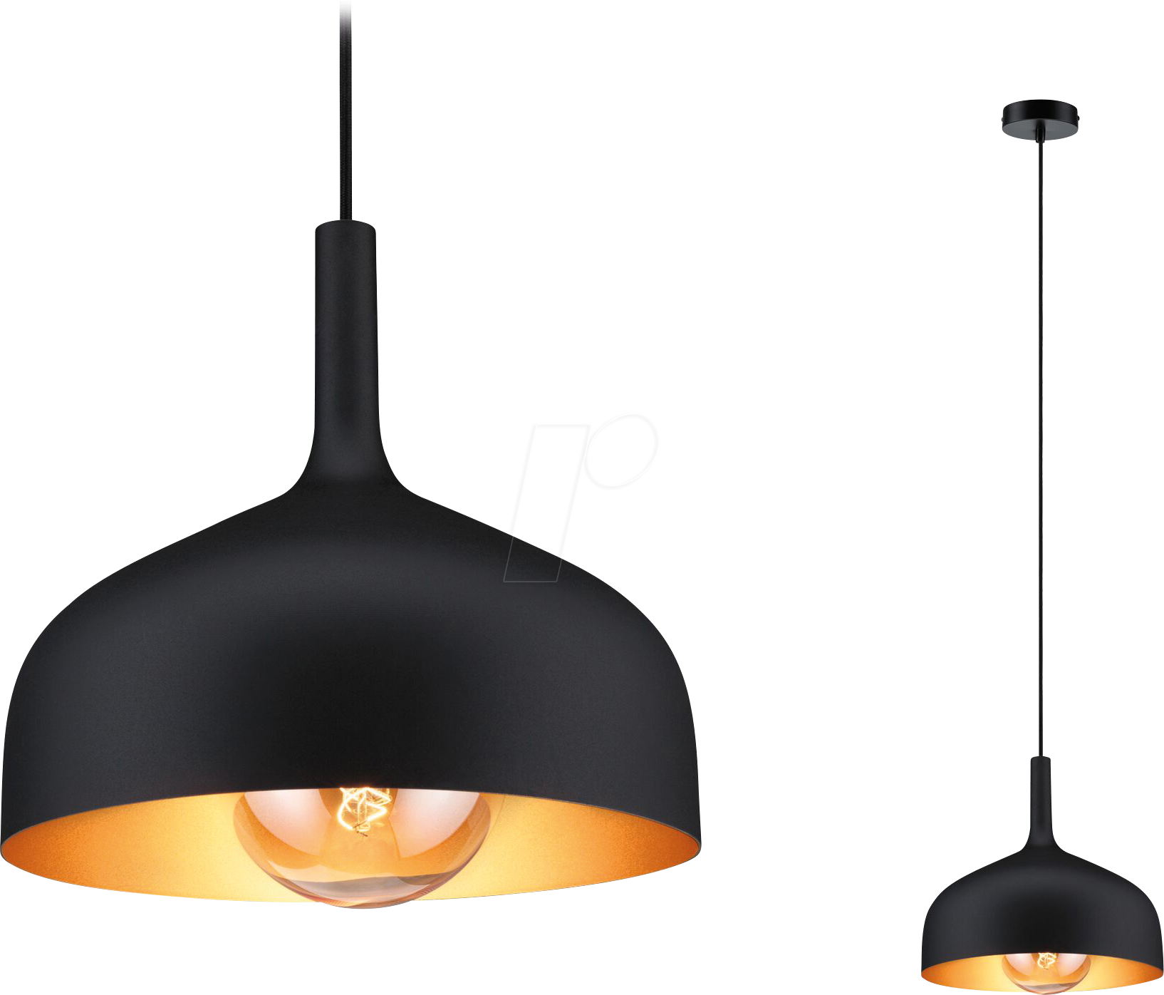 PLM 77062 - Pendelleuchte Embla II, max. 20 W, E27, schwarz/gold