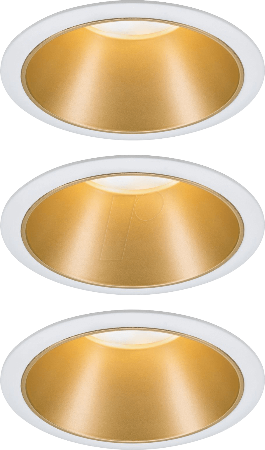 4000870934067 - LED Einbauleuchte 3-Step-Dim Cole Coin Basisset IP44 rund 88mm Coin 3x65W 3x460lm 230V dimmbar 2700K Weiß Gold matt