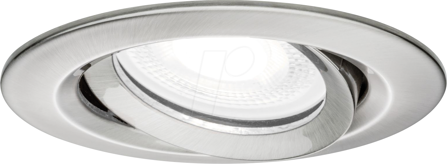 4000870936719 - LED Einbauleuchte Nova Plus Einzelleuchte schwenkbar IP65 rund 93mm 30° GU10 6W 470lm 230V dimmbar 4000K Eisen gebürstet