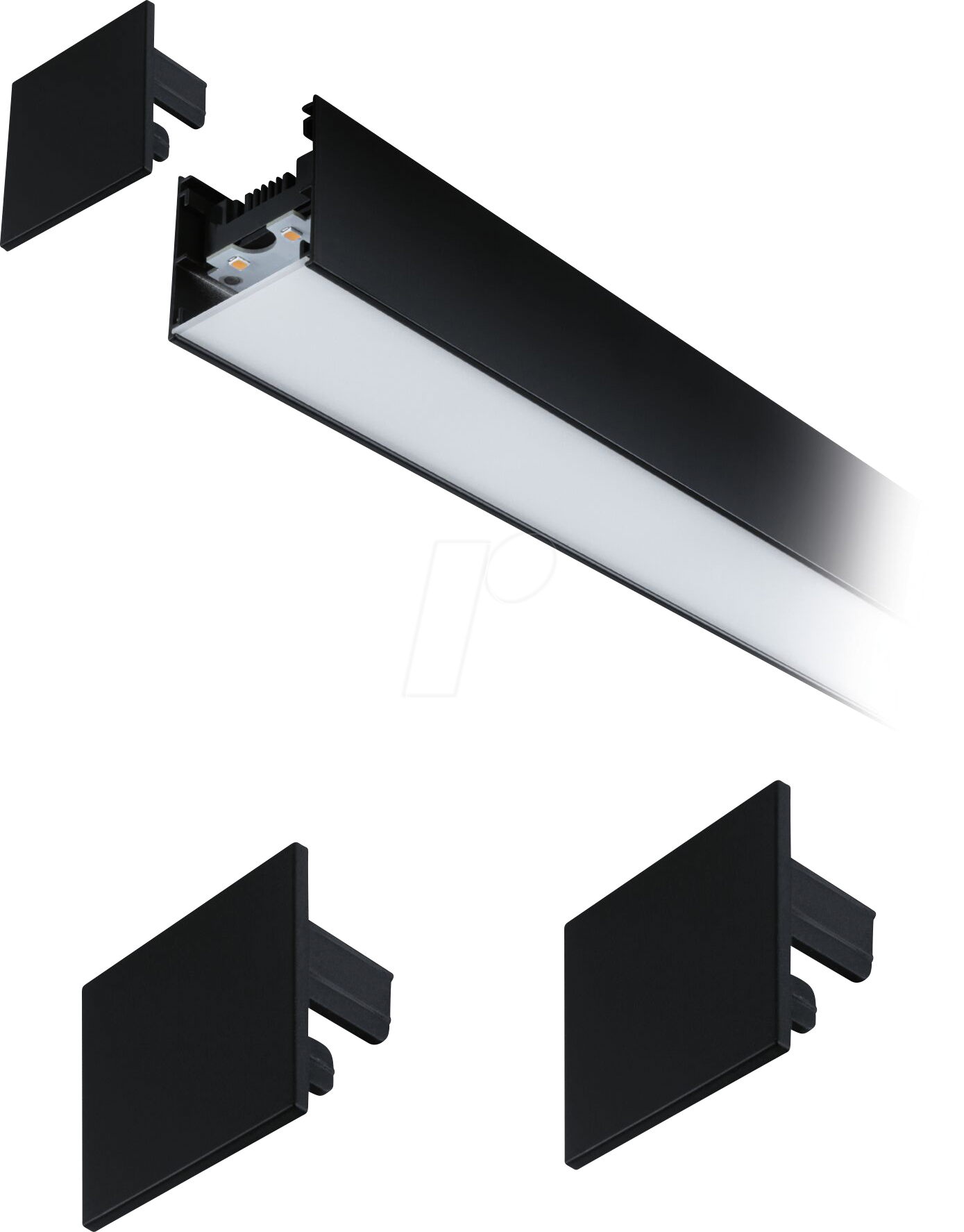PLM 98626 - Linion Endkappe, schwarz matt, 2er-Pack