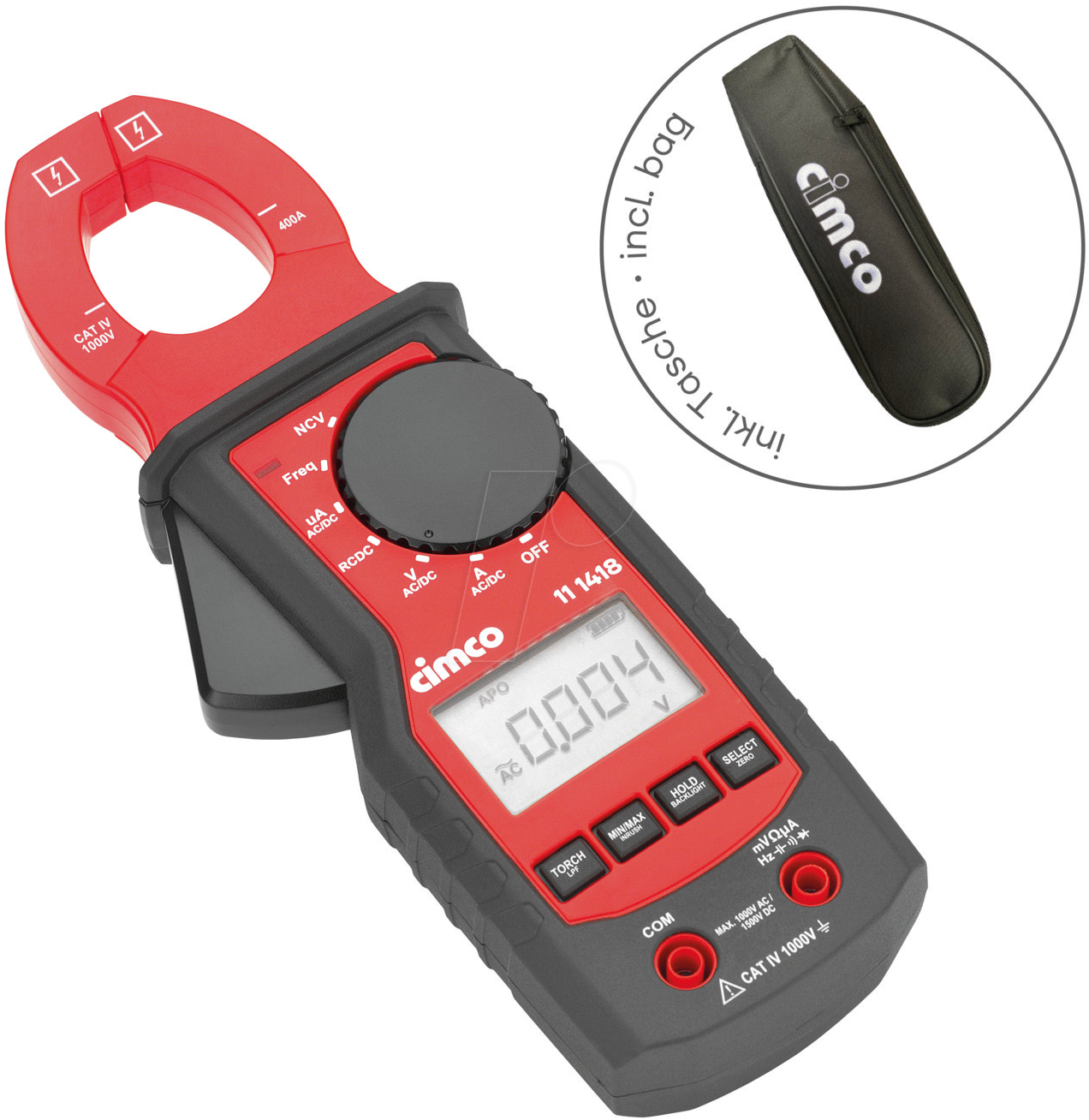 CIMCO 111494 - Stromzange, digital, AC/DC, bis 400 A, TRMS