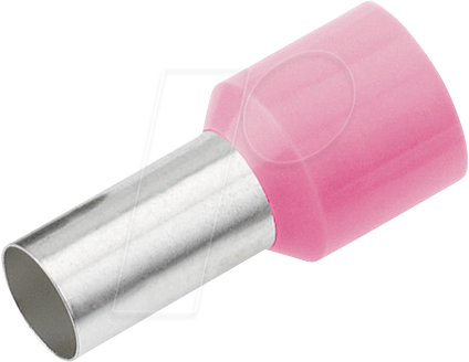 CIMCO 187105 - Aderendhülse isoliert 0,34 mm²/8 mm, verzinnt, rosa, 100er Pack