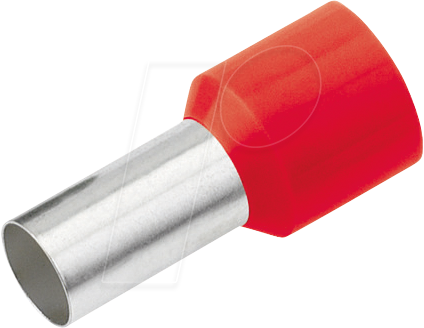 CIMCO 187114 - Aderendhülse isoliert 1,00 mm²/8 mm, verzinnt, rot, 100er Pack