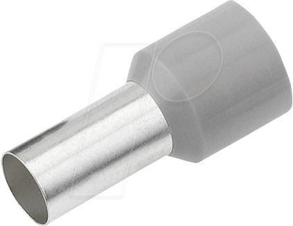 CIMCO 187123 - Aderendhülse isoliert 2,5 mm²/12 mm, verzinnt, grau, 100er Pack