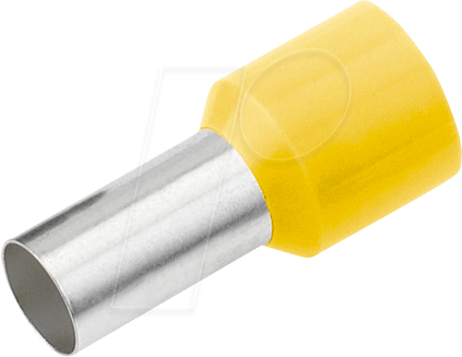 CIMCO 187213 - Aderendhülse isoliert 1,0 mm²/6 mm, verzinnt, gelb, 100er Pack