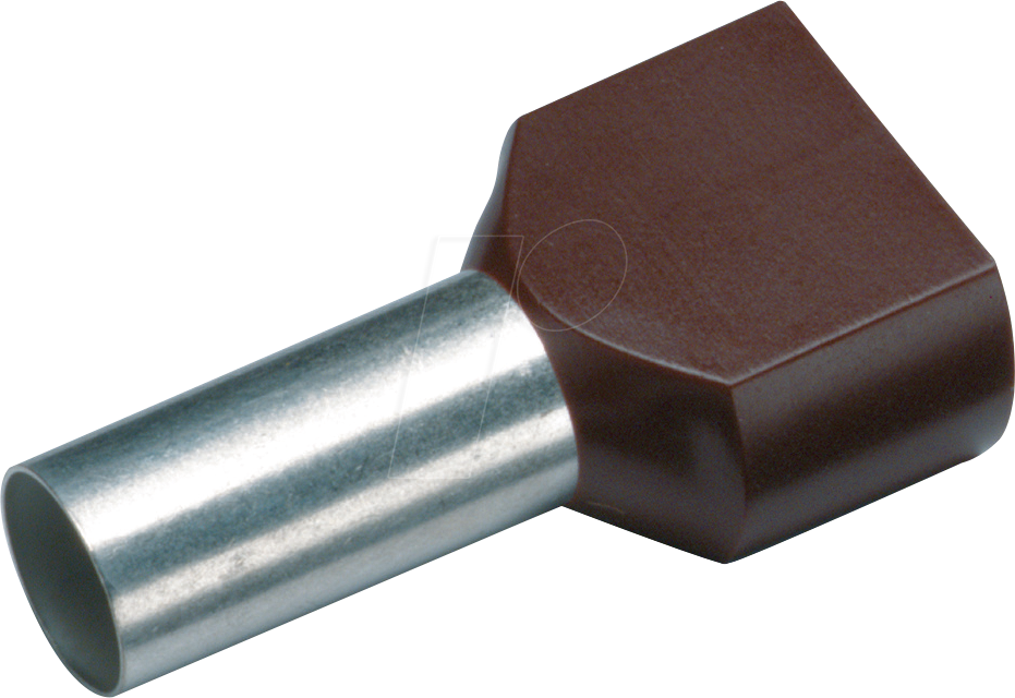 CIMCO 187728 - Twin-Aderendhülse isoliert 2x10,0 mm²/14 mm, braun, 100er Pack