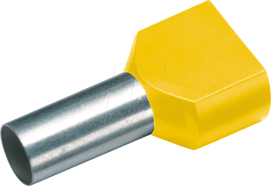 CIMCO 187736 - Twin-Aderendhülse isoliert 2x1,0 mm²/10 mm, gelb, 100er Pack