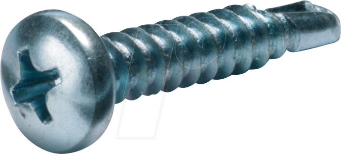 CIMCO 190436 - Blechschraube mit Halbrundkopf 4,8x25mm PZ2 selbstbohrend, 100er
