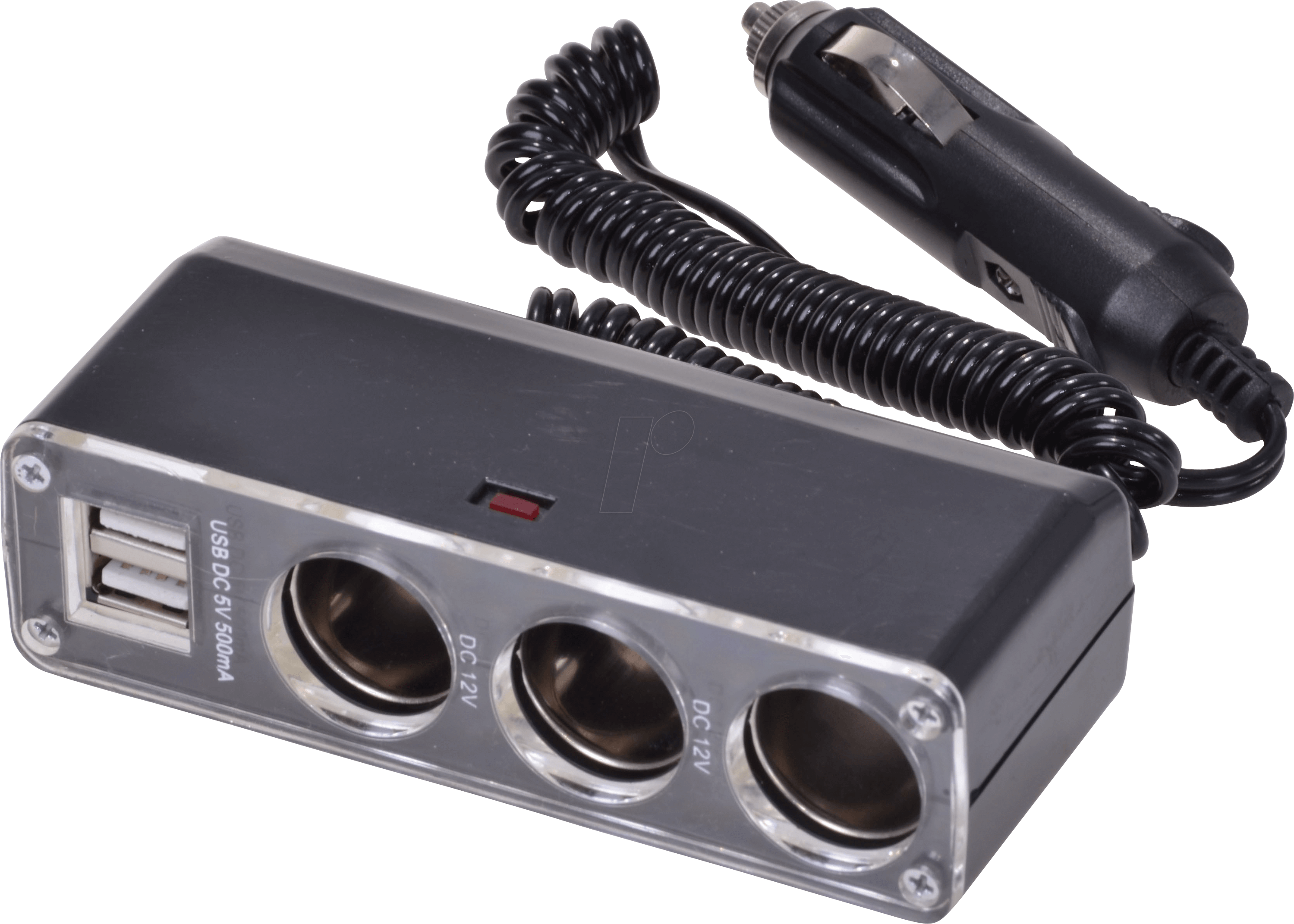 KFZ 36642: KFZ - Steckdose, 3-fach + 2x USB, 12V bei reichelt elektronik