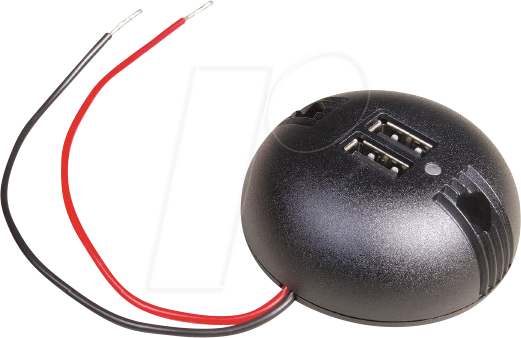BST 67327500 - KFZ - Aufbau-Power USB Doppelsteckdose, rund, inkl. LED